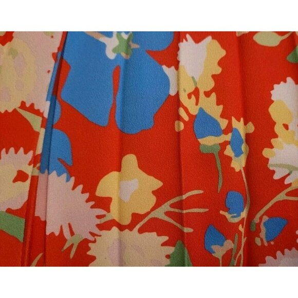 Twisted Wunder Lond Colorful Loud Floral Maxi Pleated Skirt Elastic Waist Sz 2 - Picture 2 of 9